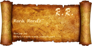 Renk René névjegykártya